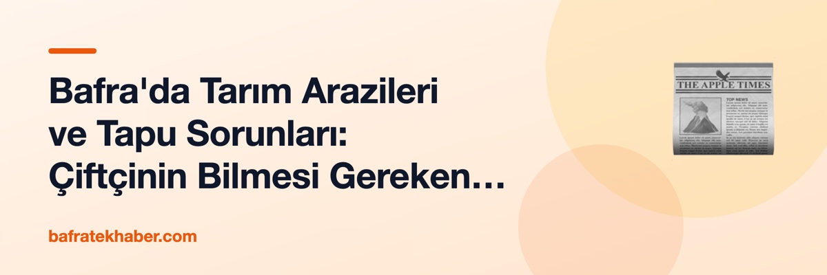 Bafra'da Tarım Arazileri ve Tapu Sorunları: Çiftçinin Bilmesi Gereken Hukuki Süreç